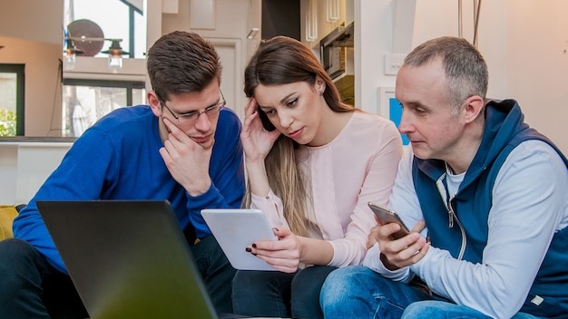 business people conflict working problem, angry boss argue scream to colleagues businessmen and women serious argument negative emotion businesspeople discussing report meeting at desk office