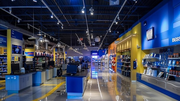 Inside of a large Walmart Supercenter grocery store department isles with fully stocked shelves and no people in view