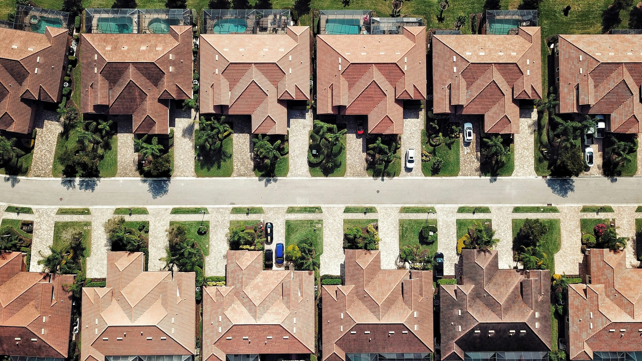 aerial photography of brown houses