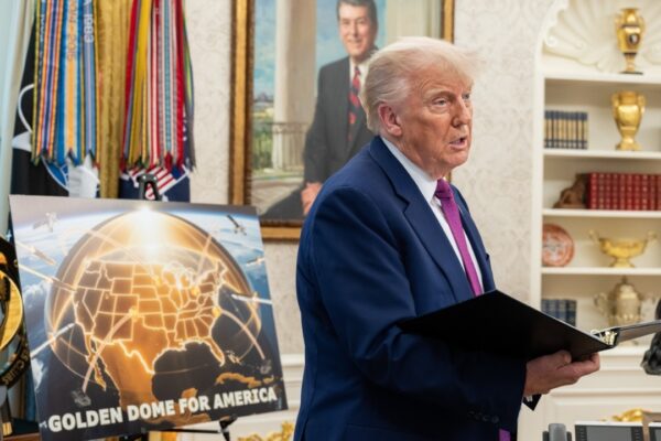President Donald Trump announces the Golden Dome missile defense system P20250520JB