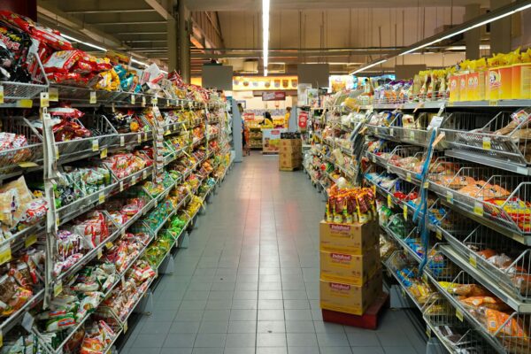 pile of grocery items