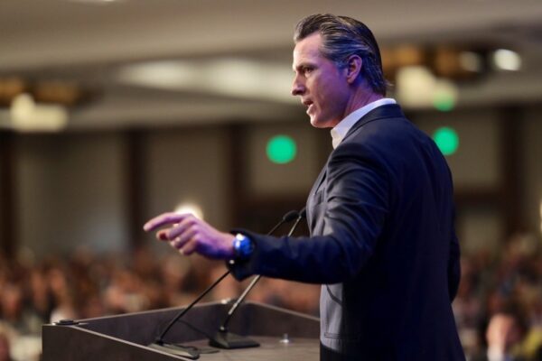 Gavin Newsom speaking at the California Economic Summit