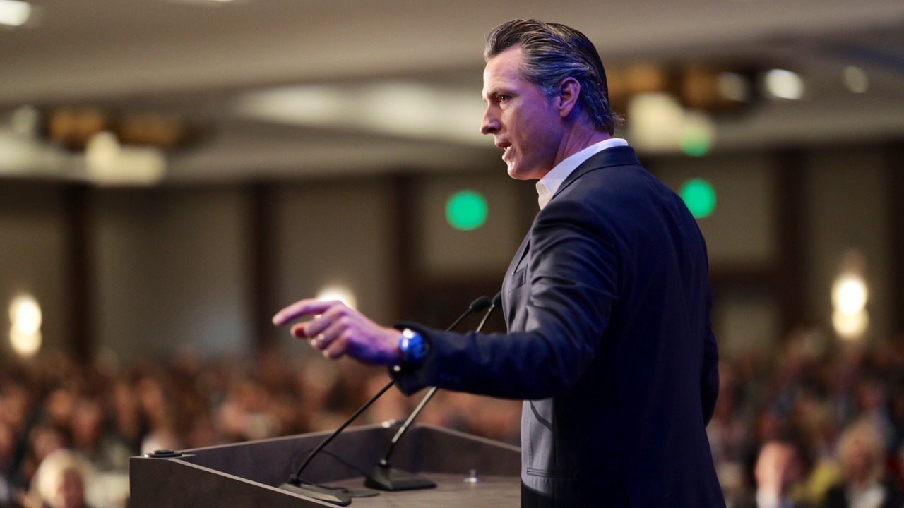 Gavin Newsom speaking at the California Economic Summit