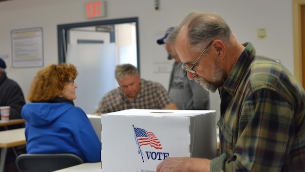 A man is handing a piece of paper to another man generative ai image