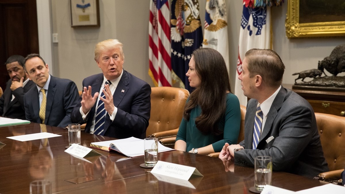 President Donald Trump meets with prison reform advocates